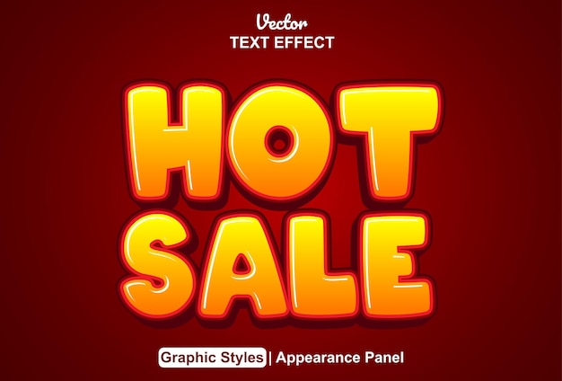Вектор Текстовый эффект горячей продажи с оранжевым графическим стилем и редактируемым