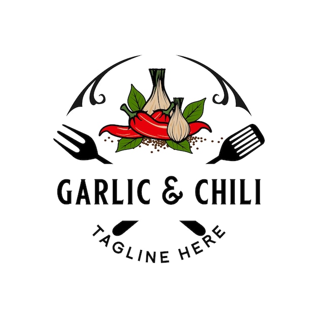 Дизайн логотипа горячего соуса. концепция чили и специй, для этикетки соуса, острой пищи.