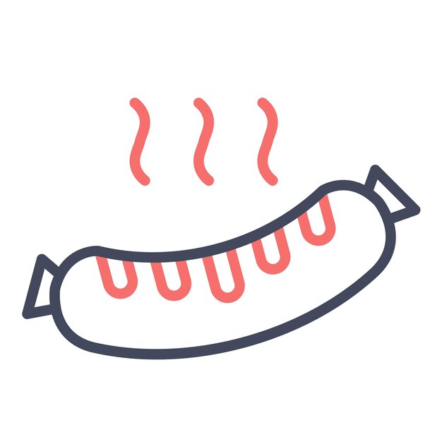 Hot Sausage Vector Illustration Style