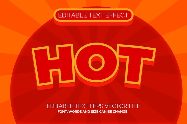 горячий простой мультфильм редактируемый текстовый эффект
