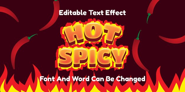 Hot spicy editable text effect suitable for spicy food promotion banner