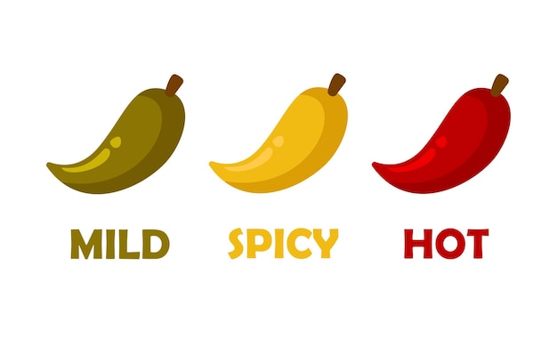 Hot spicy level labels of vector jalapeno