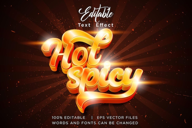 hot spicy product label template, 3d editable text effect