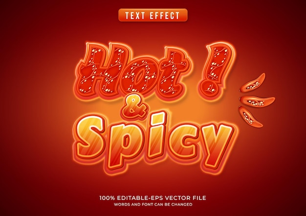 Hot spicy text style with chili and hot themes