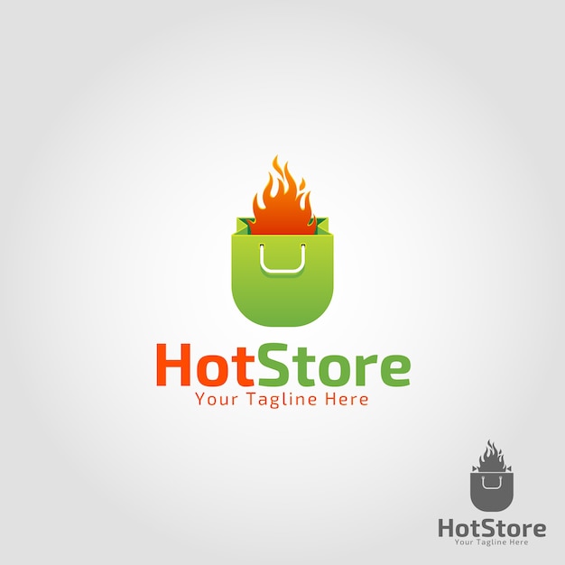 Hot store logo template