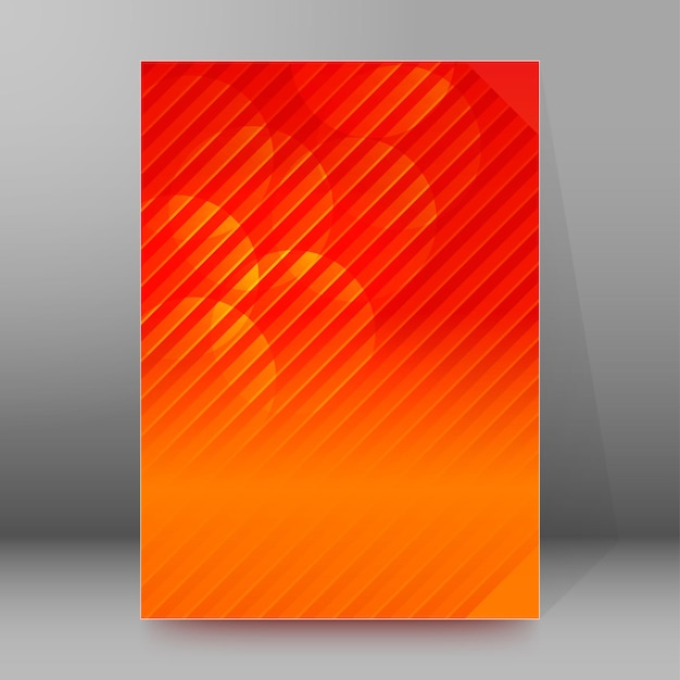 Vector hot striped background brochure cover page layout
