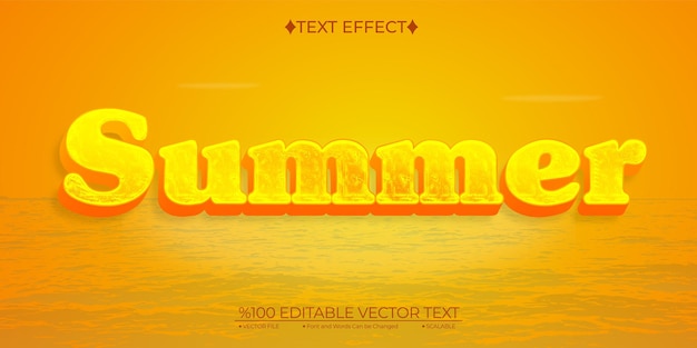 Vector hot summer editable vector 3d text effect