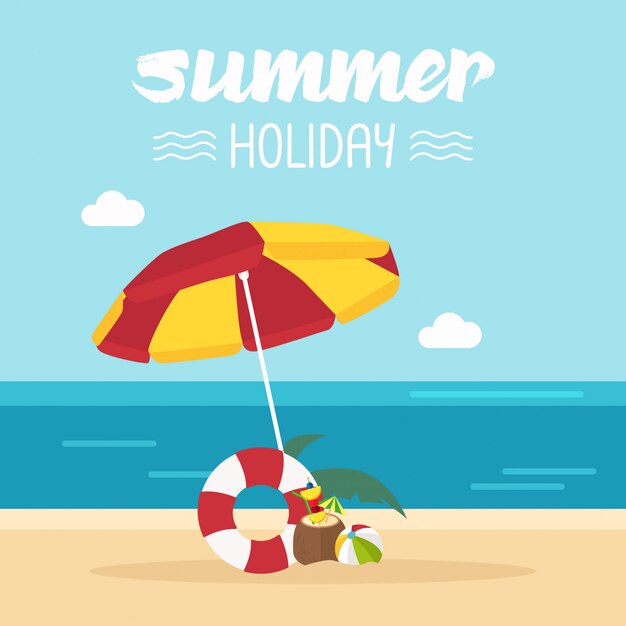 Hot summer holiday illustration