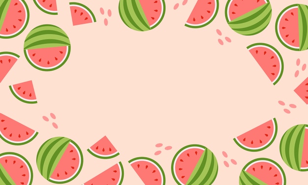 Hot summer sale banner with watermelon.