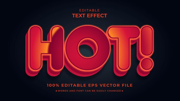 Hot tekst glad effect bewerkbaar eps vector bestand