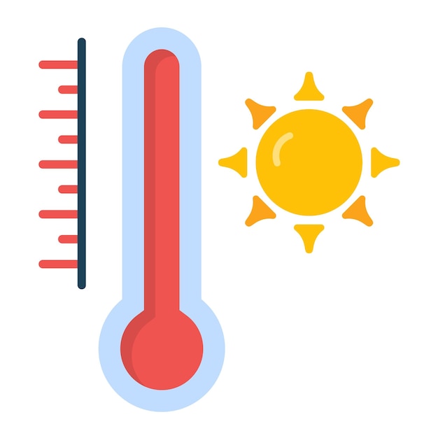 Vettore illustrazione piatta a temperatura calda