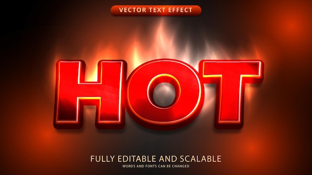 Hot text effect editable eps file