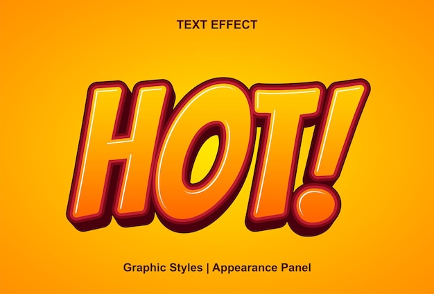 Hot text effect with graphic style and editable