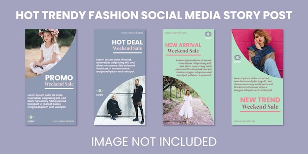 Hot trendy fashion social media story post