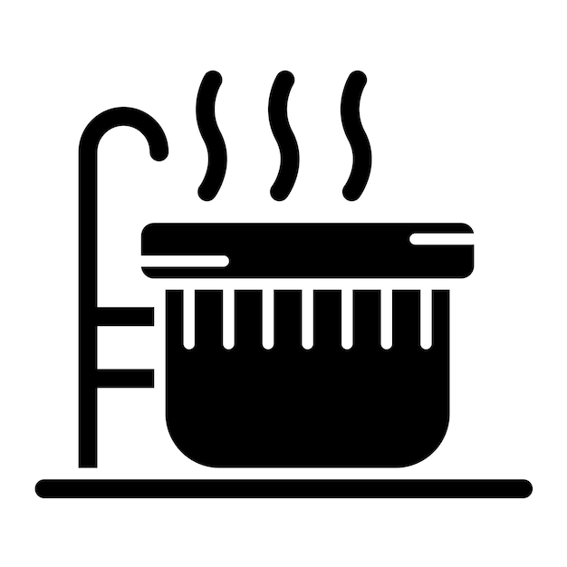 Hot Tub Glyph Solid Black Illustration