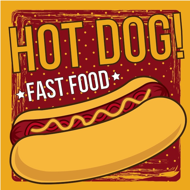 Vector hotdog aankondiging vintage stijl vectorillustratie