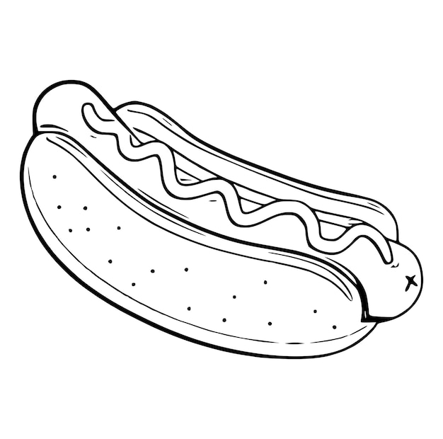 Vector hotdog bun