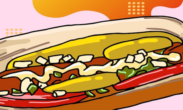 Hotdog fastfood brochure achtergrondontwerp