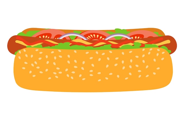 Vector hotdog fastfood voorraad vectorillustratie