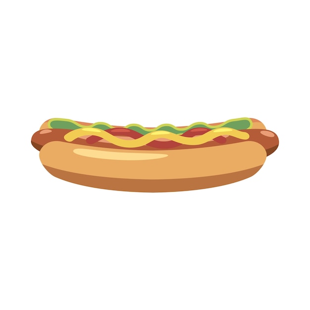 Hotdog icon in cartoon style isolated on white background