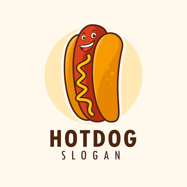 Hotdog karakter logo ontwerpsjabloon