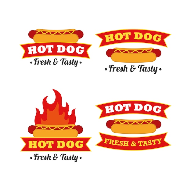 Набор логотипов логотипа Hotdog