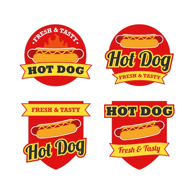 Hotdogロゴデザインベクターセット
