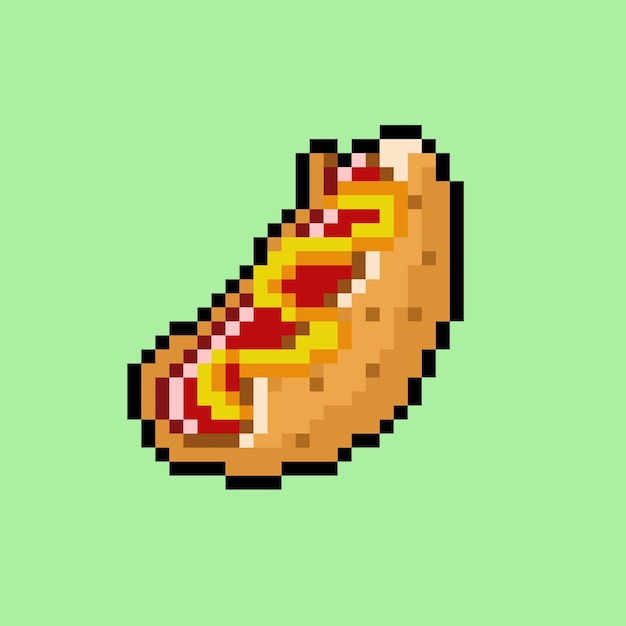 hotdog met pixelkunststijl