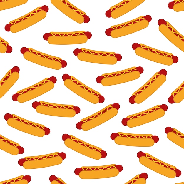 Hotdog naadloos patroon vectorontwerp als achtergrond