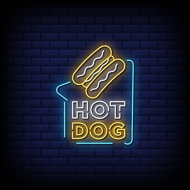 Hotdog neon teken stijl tekst