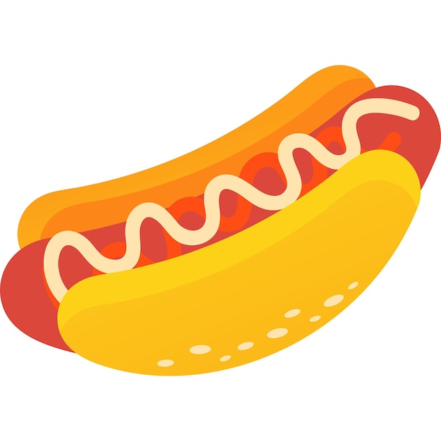 Hotdog pictogram fastfood menu vector geïsoleerd op wit