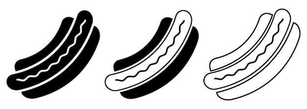 Hotdog pictogrammenset vectorillustratie