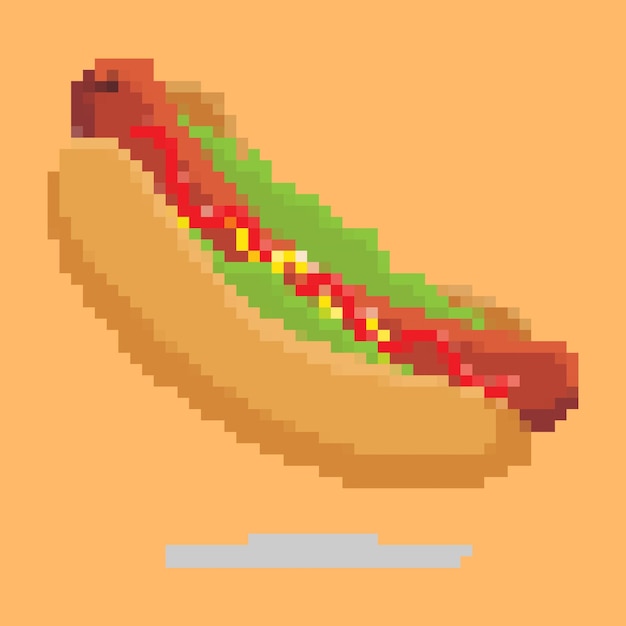 Vettore hotdog pixel 3