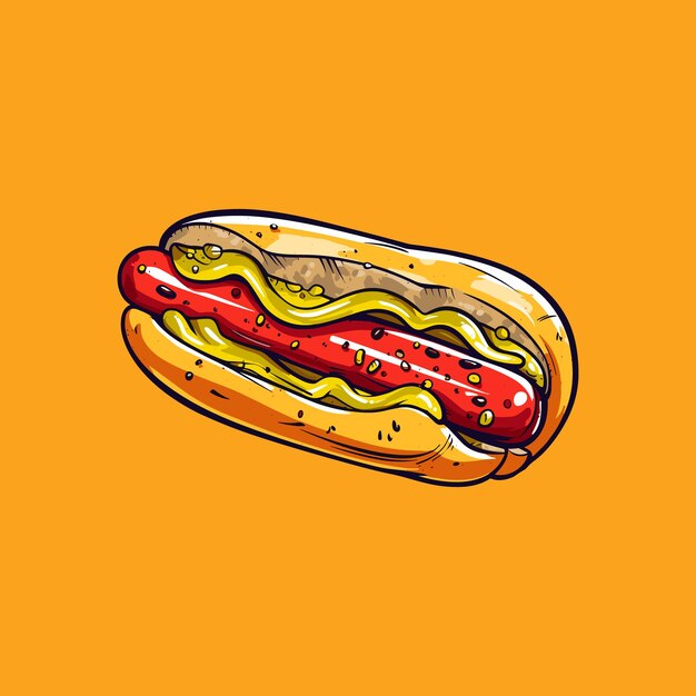 Hotdog pop comic style vector illustration