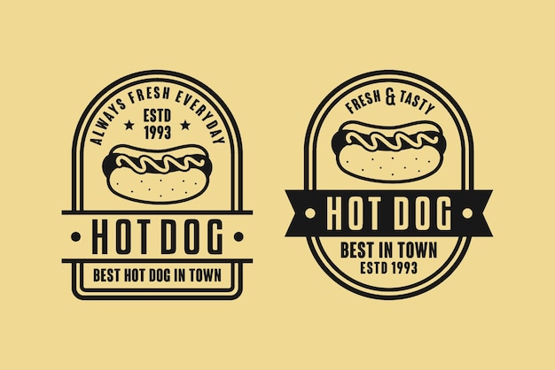 Hotdog restaurant logo set