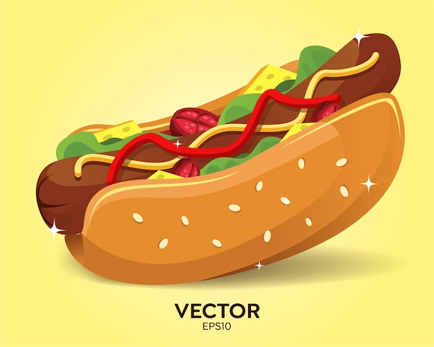 Hotdog Sandwich Vector