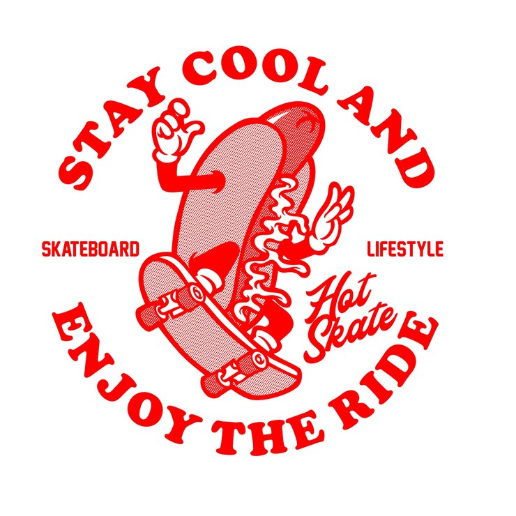 Vector hotdog skate grafische afbeelding