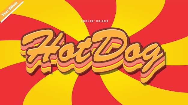 Vector hotdog text effect design vector. editable 3d text