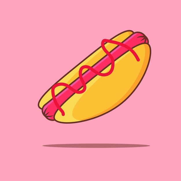 Hotdog. Vector geïsoleerde platte illustratie fastfood