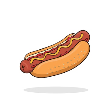 Premium Vector | Hotdog vector isolated fast food