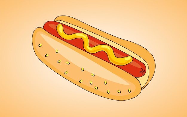 Hotdog Vectorbeeldverhaalillustratie van een Fastfood-bundel of een enkel ontwerp