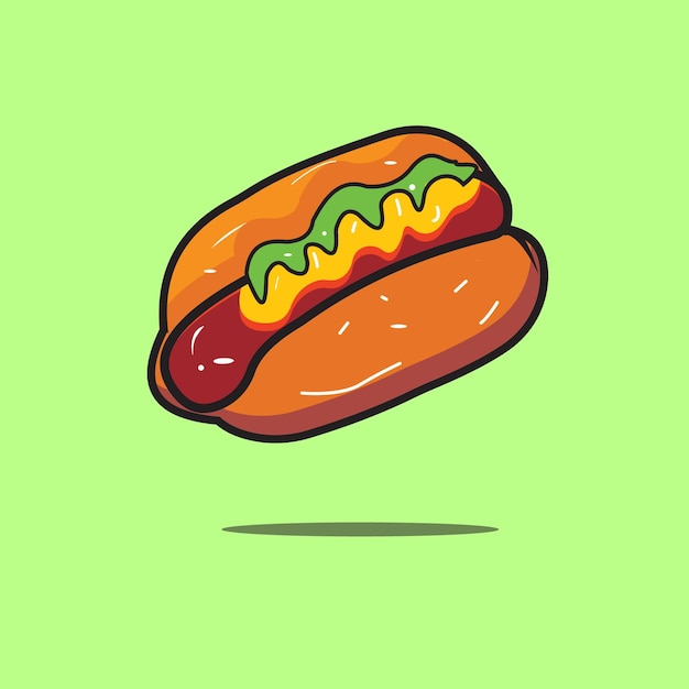 Hotdog vectorillustratie. Sub sandwich cartoon vector.