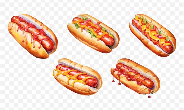 Hotdog watercolor graphic element