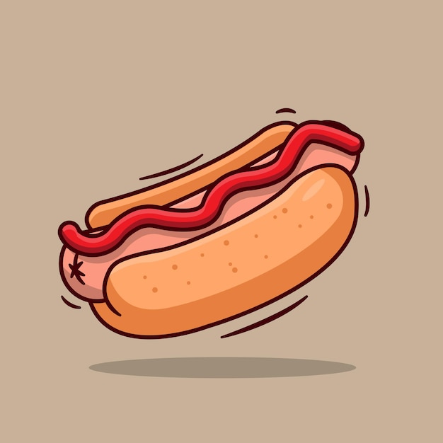 Vector hotdog with chicken sausage