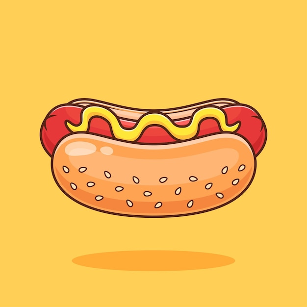 Hotdog with custard illustration