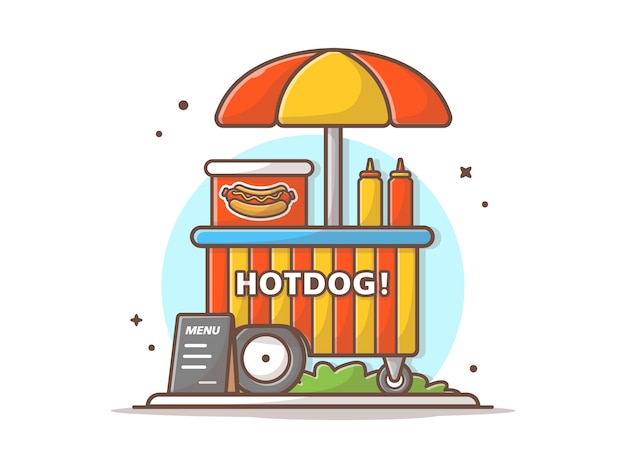 Hotdogkraam met sauzen