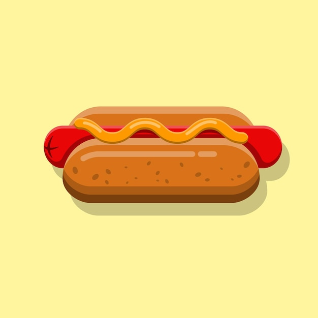 Hotdogpictogram fastfood in vectorillustratie