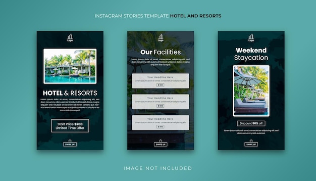 ホテルとリゾートのinstagramストーリーテンプレート