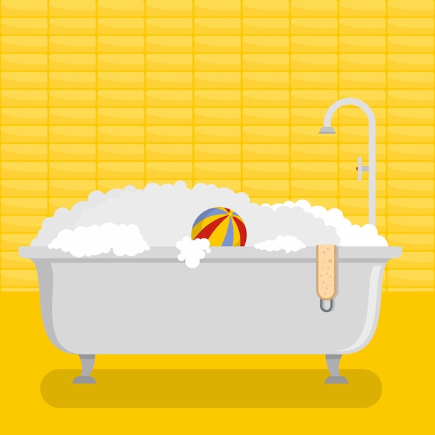 Vettore icona del bagno dell'hotel illustrazione piatta dell'icona del vettore del bagno dell'hotel per il web