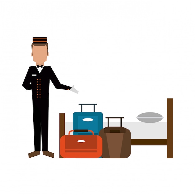 Vector hotel bellboy service